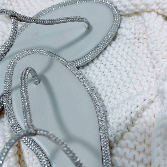 Rene Cavollia Sparkling Crystal Thong Sandals - Picture 4 of 9